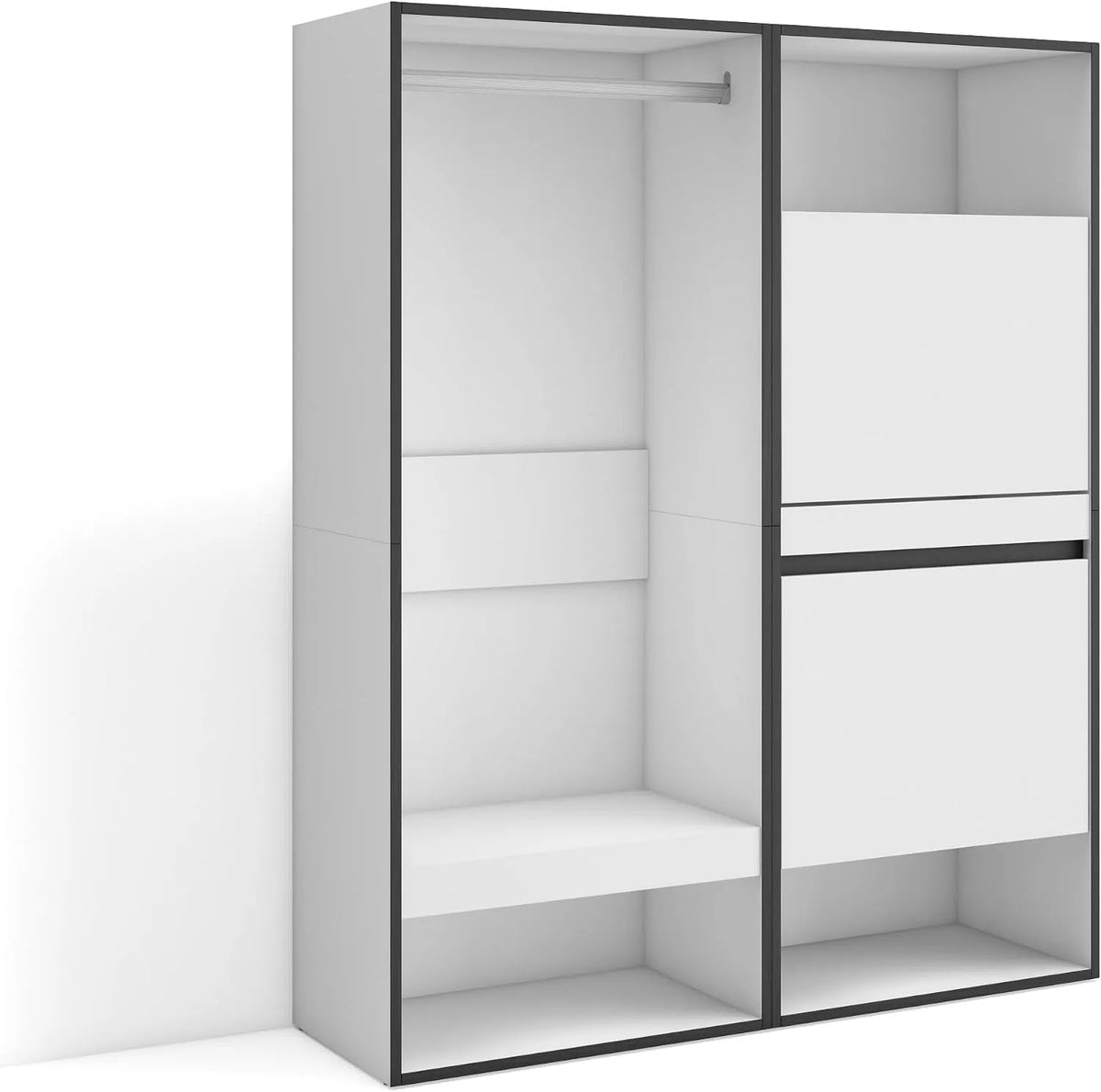 Armoire de rangement: avec rangement, 120 × 145 × 35 cm, blanc