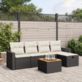 Ensemble de 6 canapés de jardin noirs — modulaire, en bois, en résine tressée