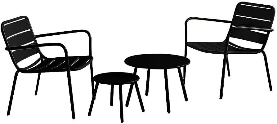 Salon de jardin et ensemble lounge: MIRMANDE, en métal, noir