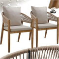 tectake Chaises de jardin — en bois, avec accoudoirs, résistant aux intempéries, Lot de 2