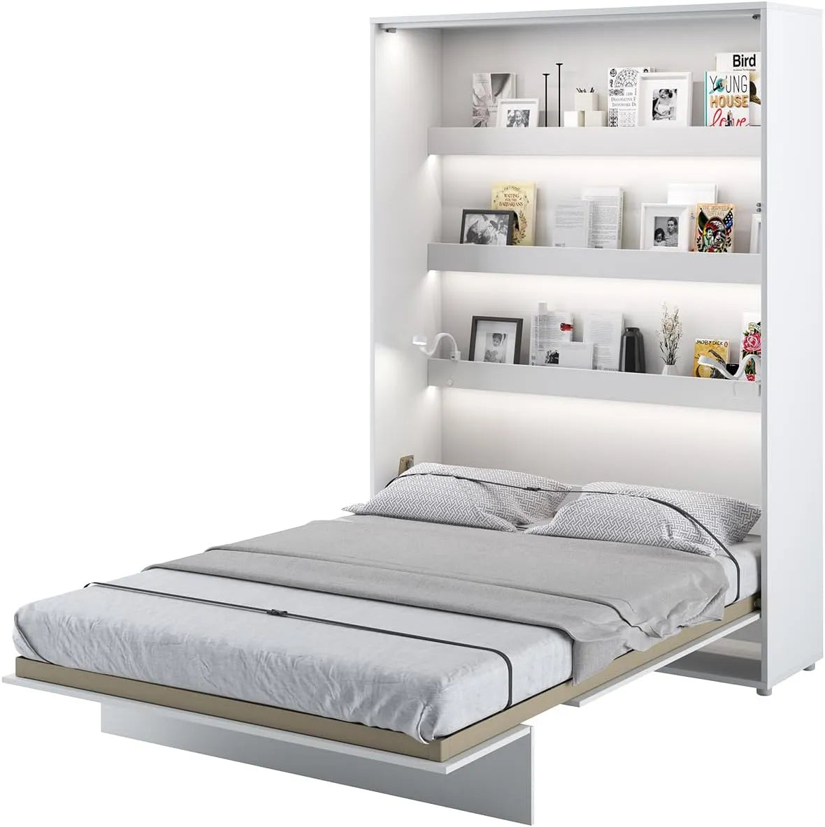 Armoire de rangement – BC-01, montage mural, avec armoire, 140 × 200cm, blanc, MEBLINI BC-01