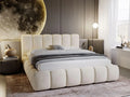 Lit Cloud 200x200: revêtement en tissu, avec rangement, 200 × 200, beige, avec rangement intégré, revêtement en velours