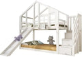 Lit superposé et lit mezzanine – pour enfant, en bois, avec rangement, avec escalier, 90 × 200 cm