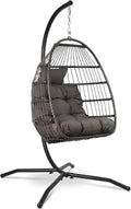 Chaise — en acier, avec coussins, pliable, 150 kg, en résine tressée