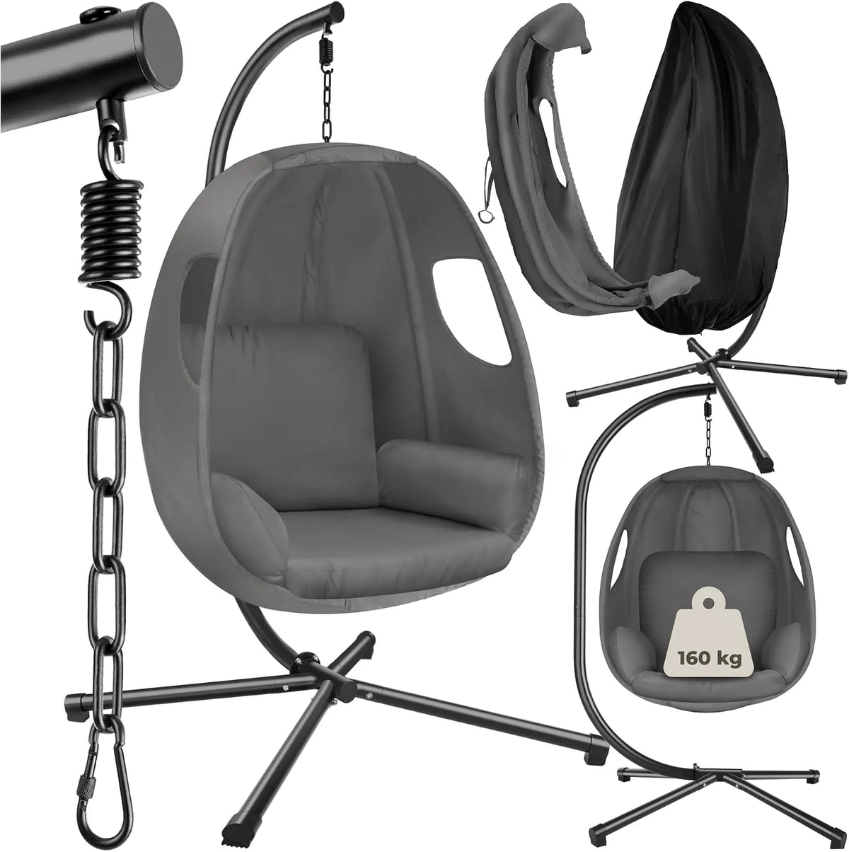 tectake Fauteuil relax et fauteuil inclinable — en acier, avec coussins, pliable