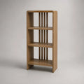 Étagère bibliothèque 60 x 30 x 120 cm en bambou naturel avec 3 niveaux ouverts structure rectangulaire