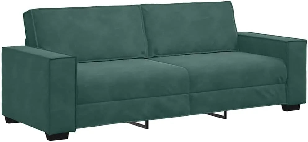 Canapé 3 Places en Velours Vert Foncé 180 cm - Confort et Élégance