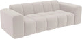 Maison CÉPHY - Canapé 3 Places en Tissu Chenille Beige - Modèle CALESO