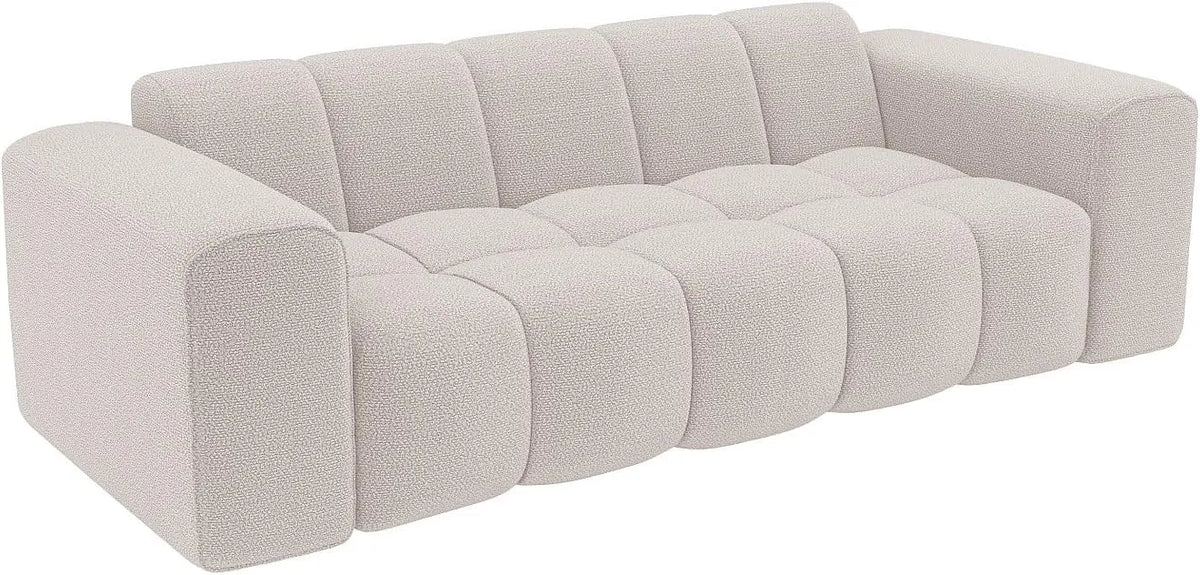 Maison CÉPHY - Canapé 3 Places en Tissu Chenille Beige - Modèle CALESO