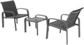 Ensemble de Jardin Duo Elyn 2 Places - Aluminium et Textilène - Anthracite - Table Basse Incluse