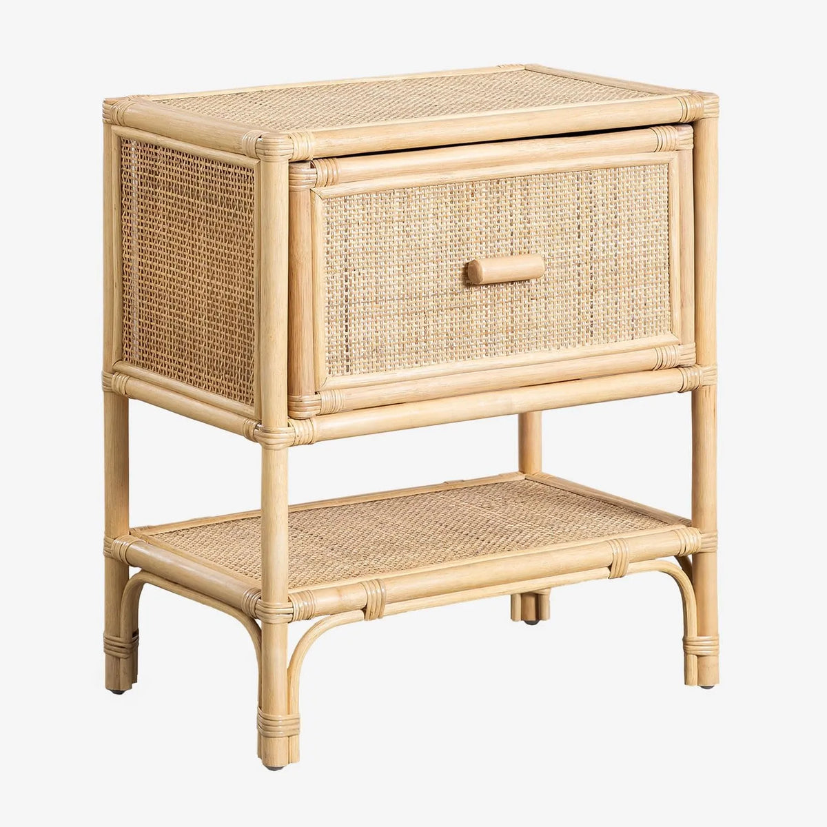 Table de Nuit en Rotin Yivisc – Design Vintage
