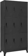 Armoire de Rangement en Acier pour Bureau ou Salle de Sport, Anthracite - 90x45x180 cm