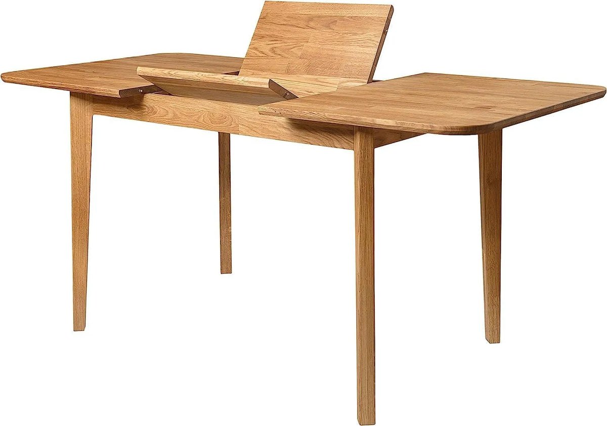 Table à manger extensible en chêne massif, style scandinave moderne, 4-8 personnes, 120-160 cm
