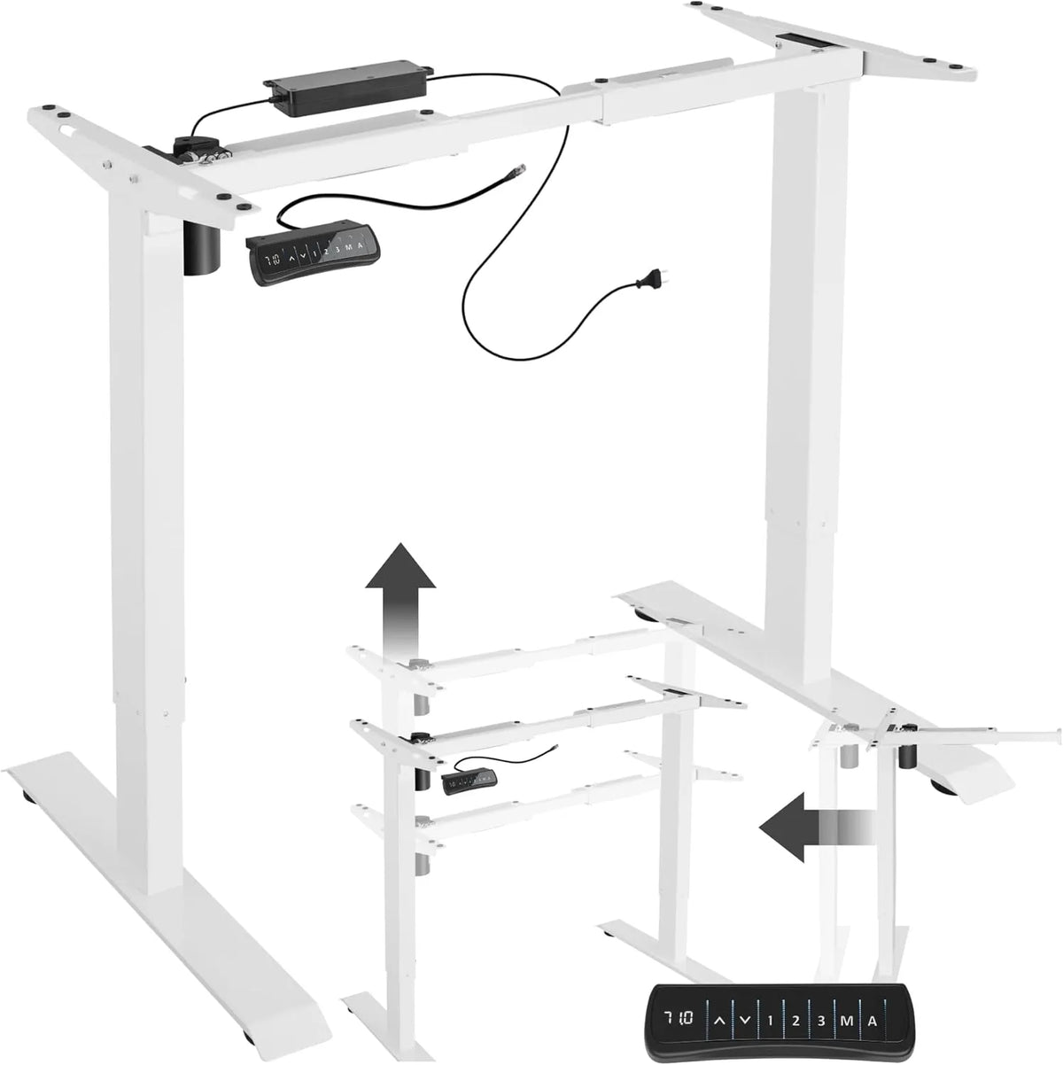 Bureau Électrique Réglable en Hauteur avec Fonction Mémoire - Charge 70 kg