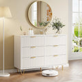 Commode Moderne 6 Tiroirs avec Poignées et Pieds Dorés pour Intérieur