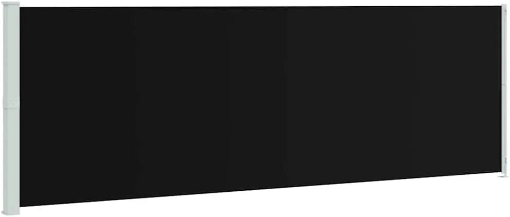 Paravent Extensible pour Patio et Balcon, Résistant UV, 200x600 cm, Noir