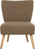 Fauteuil Moderne en Tissu Bouclé Marron sans Accoudoirs Vaasa