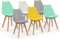 IDMarket - Ensemble de 6 Chaises Scandinaves SARA Tons Pastel