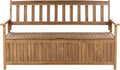 Banc de Jardin en Acacia 120 cm avec Coffre de Rangement - Marron