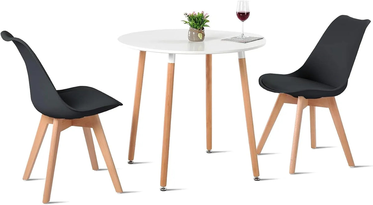Ensemble Table à Manger Scandinave avec 2 Chaises - H.J WeDoo