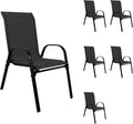 Lot de 6 fauteuils empilables XL en aluminium noir