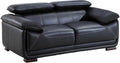 Canapé en Cuir 2 Places MACELO - Design Élégant Noir