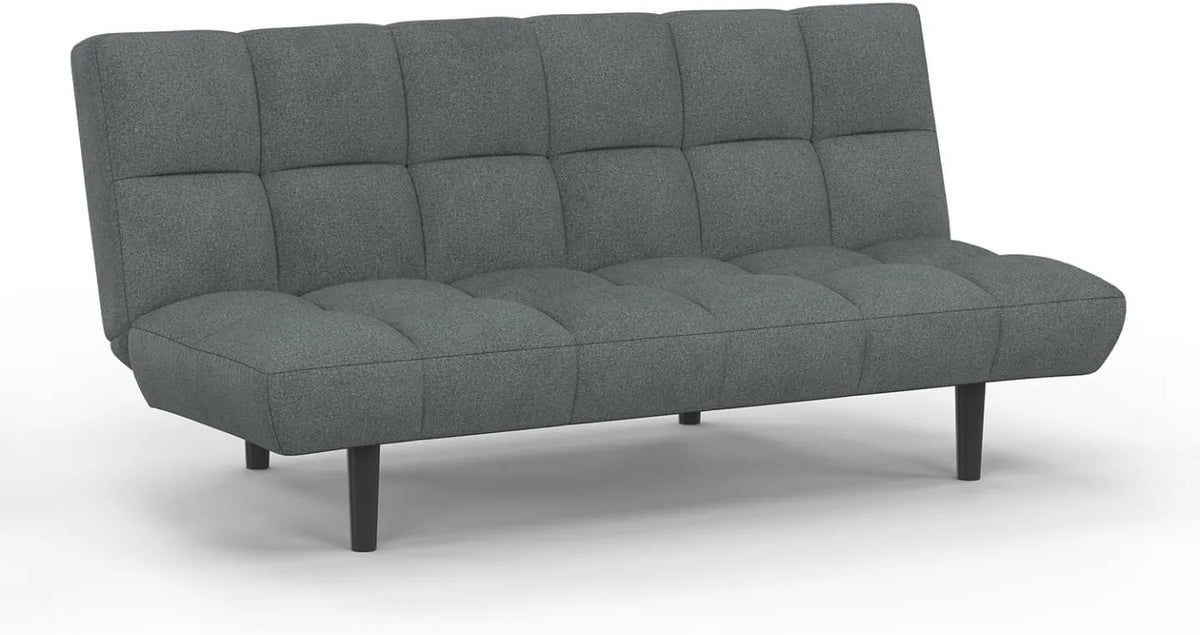 Canapé Convertible 3 Places Salome en Tissu Gris Anthracite