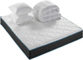 Ensemble Matelas Confort 140x190 cm avec Couette et Oreillers - Ressorts Ensachés, Fabriqué en Belgique, Garantie 10 Ans