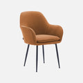 Sweeek - Chaise en Velours Camel avec Piètement en Métal Noir