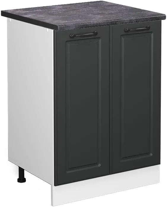 Armoire de Cuisine Vicco R-Line, 60 cm, Style Campagne Anthracite et Blanc