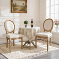 Ensemble de 2 chaises de salle à manger rétro, dossier ovale classique, tissu effet lin, chaise rembourrée pour cuisine ou salon, blanc craie