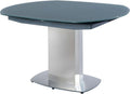Table à Manger Extensible TALICIA - Verre Trempé et Métal - Pour 6 à 8 Personnes - Gris Élégant