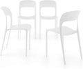 MOBILI FIVER, Lot de 4 Chaises Amanda, Polypropylène Blanc, Idéal pour Cuisine, Jardin et Salon