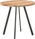 Table à manger ronde en bois d'acacia et métal, 80 cm, design industriel, robuste et durable
