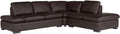 Canapé d'angle en cuir marron Onyx II - Angle droit