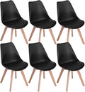ENSEMBLE de 6 Chaises Scandinaves Rétro en Bois de Hêtre, Noires, pour Salle à Manger ou Bureau