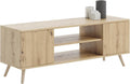 Meuble TV Scandinave KOBI en Chêne Artisan avec Pieds en Bois et Rangement Ample