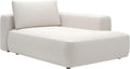Canapé d'Angle Droit en Tissu Crème Texturé DAVISO