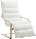 Fauteuil Relax en Polaire Sherpa avec Repose-Pieds Réglable pour Salon, Blanc