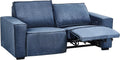 Canapé Électrique Moderne 3 Places en Tissu Bleu Rembourré - Modèle Détente Nukari