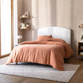 Tête de lit en tissu bouclette 145 cm - Blanc moderne