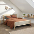 Matelas Confort Mousse et Lit en Bois Naturel 140x190