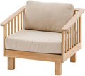 Fauteuil de Jardin en Acacia Xenia avec Coussins Amovibles - Tissu Résistant à l'Eau pour Terrasse ou Balcon