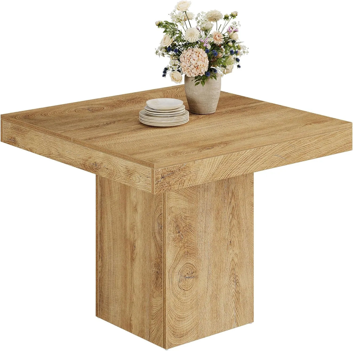 Table Carrée 100 cm pour 4 Personnes, Idéale pour Salle à Manger et Cuisine, Tribesigns