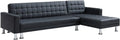 Canapé d'angle réversible et convertible en similicuir noir - Willis II