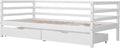 Lit Enfant 190x90 cm en Bois Blanc avec Tiroirs et Sécurité Anti-Chute - Happy Garden