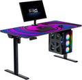 Bureau de Jeu Électrique Ajustable avec Tapis Twilight - 140 x 70 cm, Noir