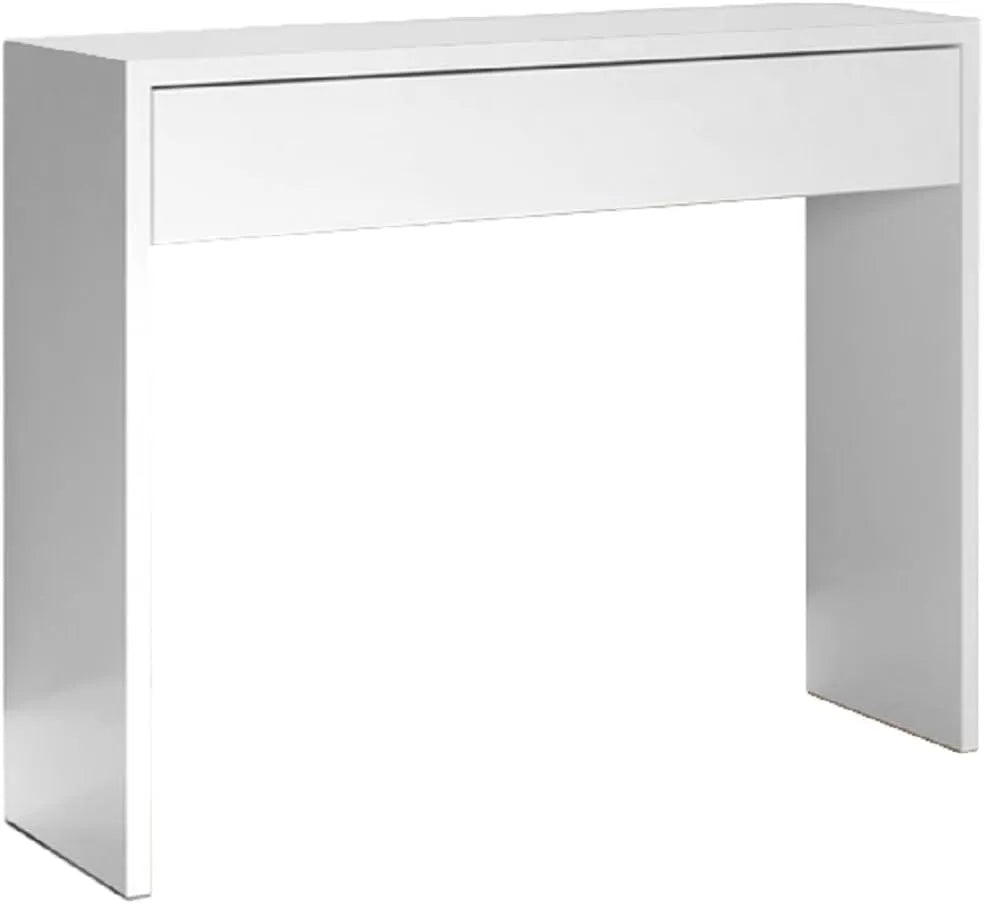 Table console avec tiroir, coloris blanc, 100 x 30 x 76 cm