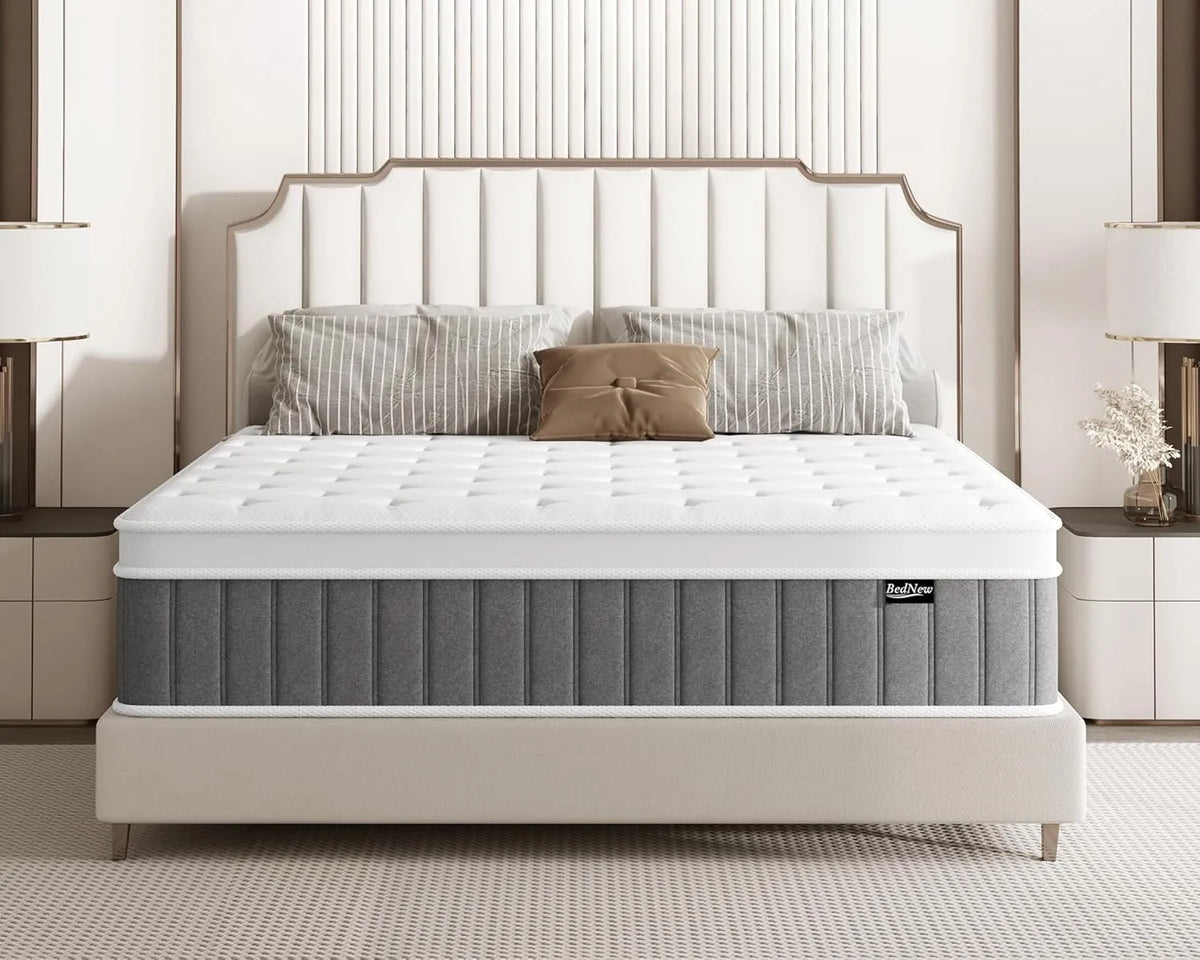Matelas orthopédique 200x200 cm à mémoire de forme, 26 cm, 7 zones, ressorts ensachés, certifié Oeko-Tex, confort optimal