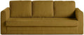 Canapé-Lit Convertible Marilia en Velours Côtelé Jaune - Sofa 3 Places pour Salon - Bestmobilier
